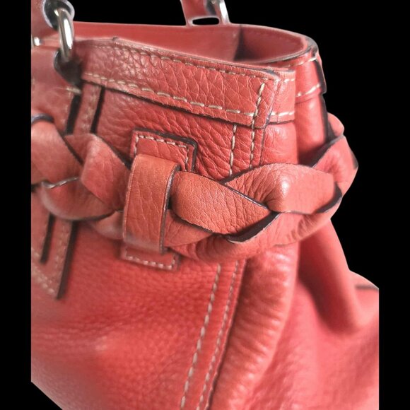 COACH Hamptons Large Satchel in burnt orange with tassel - Picture 13 of 16